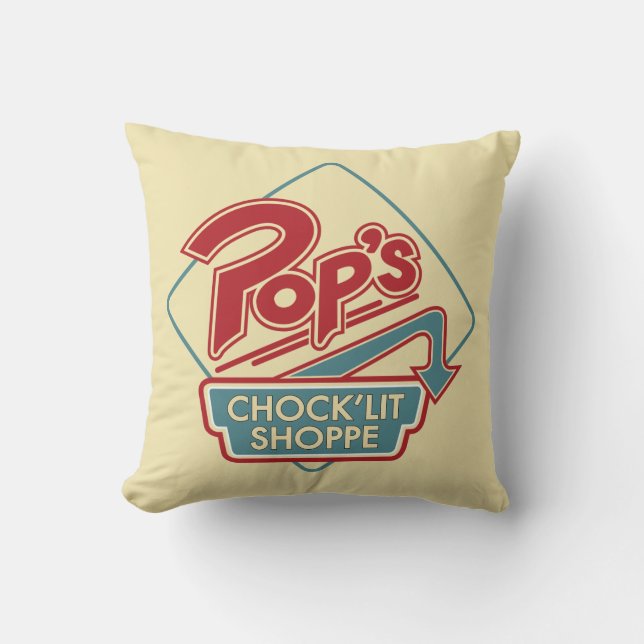 Pop's Chock'Lit Shoppe Red Logo Cushion (Front)