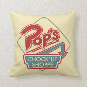 Pop's Chock'Lit Shoppe Red Logo Cushion