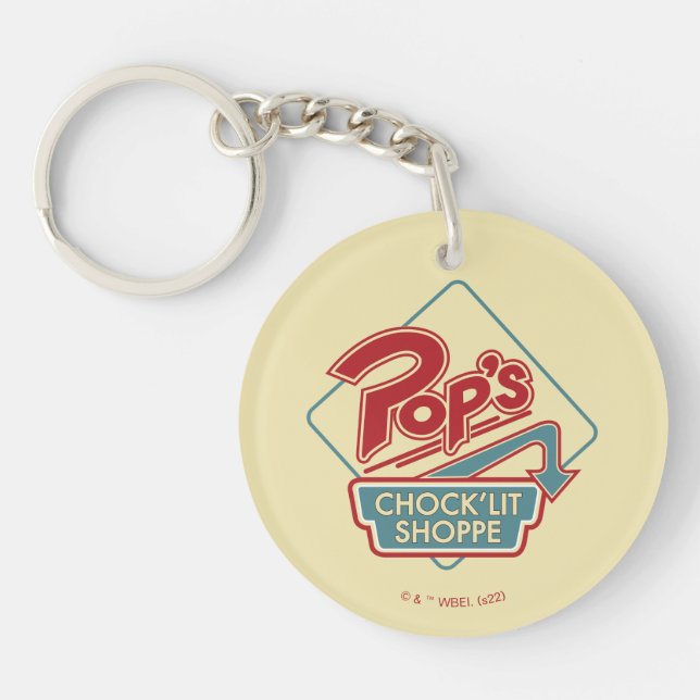 Pop's Chock'Lit Shoppe Red Logo Key Ring (Front)