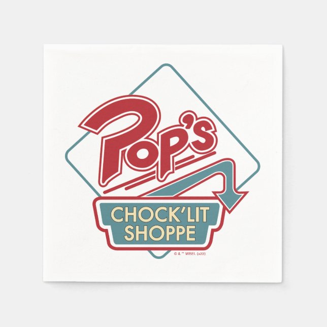Pop's Chock'Lit Shoppe Red Logo Napkin (Front)