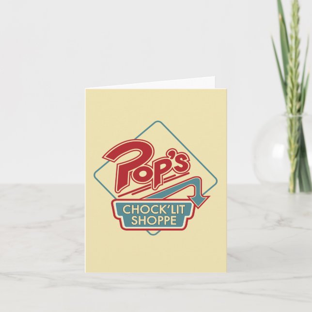 Pop's Chock'Lit Shoppe Red Logo Note Card (Front)