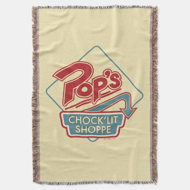 Pop's Chock'Lit Shoppe Red Logo Throw Blanket (Front Vertical)
