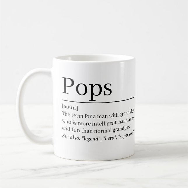 Pops Definition Mug •Personalised Grandpa Gift  (Left)
