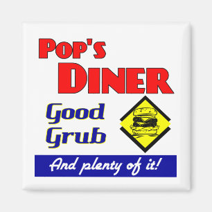 Pops Diner Kitchen Art Magnet
