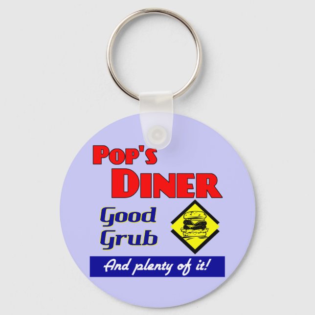 Pops Diner Kitchen Saying Keychain (Front)