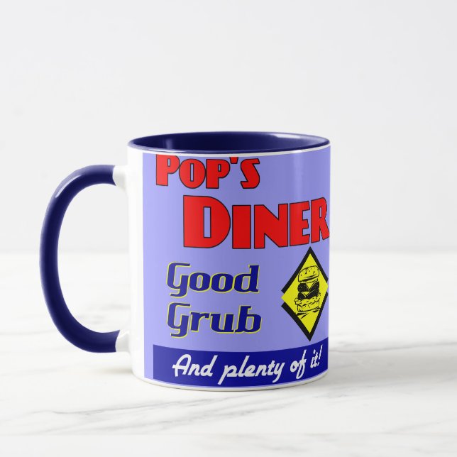 Pops Diner Retro Art Coffee Mug (Left)