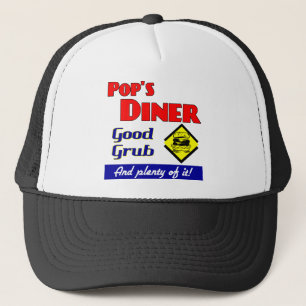 Pops Diner Retro Kitchen Art Saying Hat