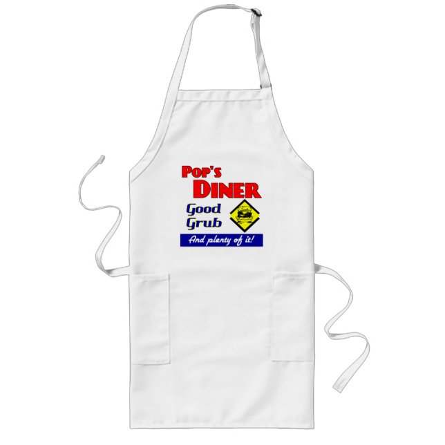 Pops Diner Retro Kitchen Slogan Apron (Front)