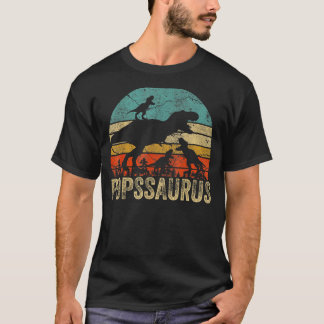 Pops Dinosaur Popssaurus 3 Two Kids Christmas Fath T-Shirt
