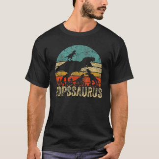 Pops Dinosaur Popssaurus 3 Two Kids Christmas Fath T-Shirt