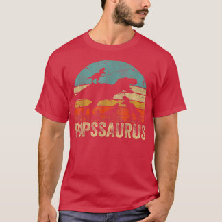Pops Dinosaur Popssaurus 3 Two kids Christmas Fath T-Shirt