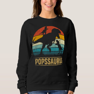 Pops Dinosaur T Rex Popssaurus 2 Kids Father's Day Sweatshirt