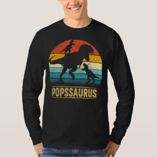 Pops Dinosaur T Rex Popssaurus 2 Kids Father's Day T-Shirt
