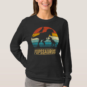 Pops Dinosaur T Rex Popssaurus 2 Kids Father's Day T-Shirt