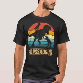 Pops Dinosaur T Rex Popssaurus 2 Kids Father's Day T-Shirt