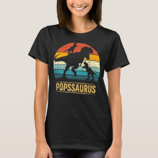 Pops Dinosaur T Rex Popssaurus 2 Kids Father's Day T-Shirt