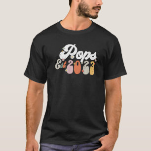 Pops Est 2023 Retro Groovy New Pops T-Shirt