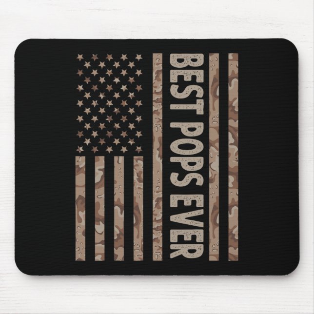 Pops Ever Us American Flag Funny Grandpa Father39s Mouse Mat (Front)