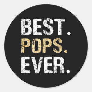 Pops Gift From Granddaughter Grandson Best Pops Ev Classic Round Sticker
