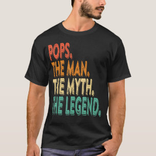 Pops Grandpa Dad Birthday Father's Day Funny Men L T-Shirt
