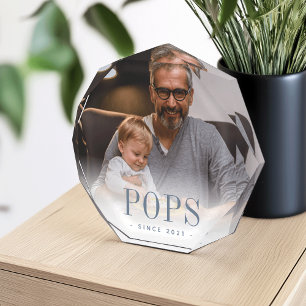 Pops Grandpa Year Established Photo Block