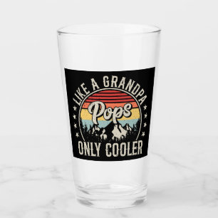 Pops Like a Grandpa Only Cooler Retro Drinking Glass