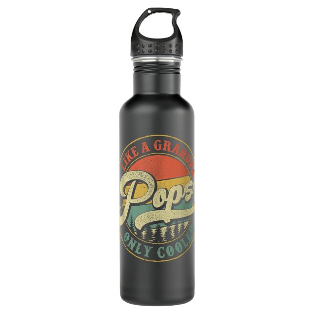 Pops Like a Grandpa Only Cooler Retro Gift Pops Da 710 Ml Water Bottle (Front)
