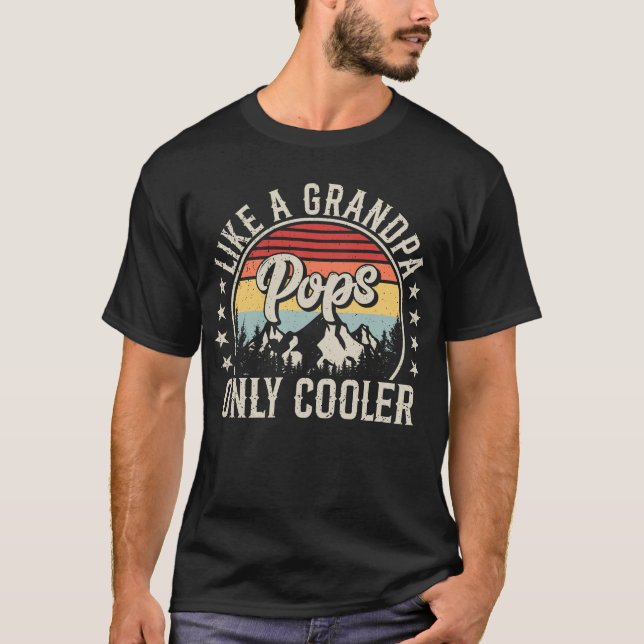 Pops Like a Grandpa Only Cooler Retro Men T-Shirt (Front)