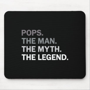 Pops Man Myth Legend Grandpa Fathers Day Birthday Mouse Mat