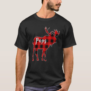 Pops Moose Red Buffalo Plaid Matching Family Chris T-Shirt