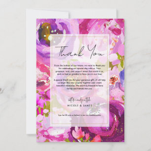 Pops of Pink & Purple Vibrant Floral Thank You Invitation