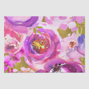 Pops of Pink & Purple Vibrant Floral Wedding Tissue Paper