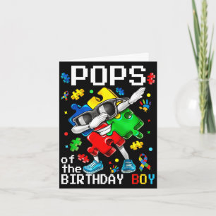 Pops of the bday boy autism awareness puzzle piece card