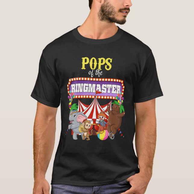 Pops Of The Birthday Ringmaster Kids Circus Party T-Shirt (Front)