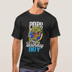 Pops Of The Birthday T Rex Boy Matching Video Game T-Shirt