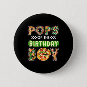 Pops of the boy birthday boy pizza lover party 6 cm round badge