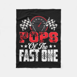 Pops Of The Fast One Birthday 1st Race Car Family Fleece Blanket