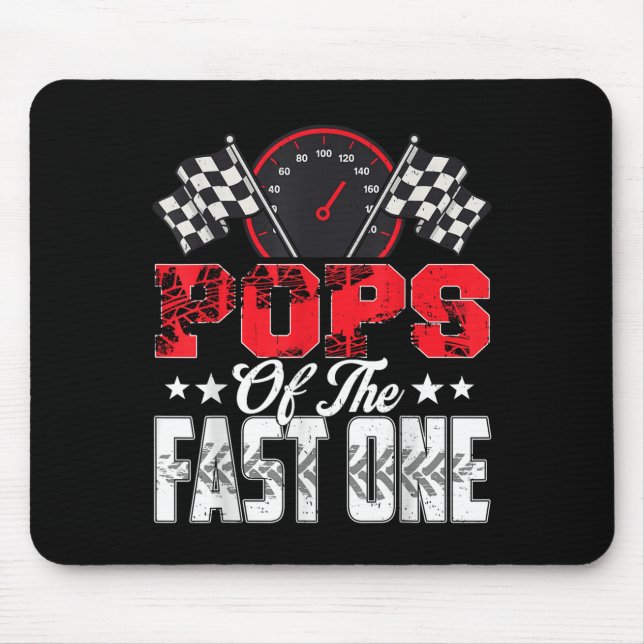 Pops Of The Fast One Birthday 1st Race Car Family  Mouse Mat (Front)