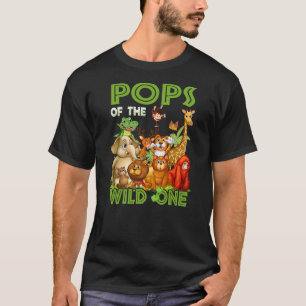 Pops Of The Wild One Birthday Animal Safari Jungle T-Shirt