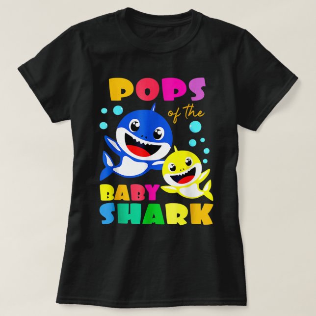 Pops Shark Pops Shark Family Mother's Day  T-Shirt (Design Front)