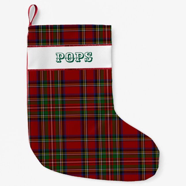 Pops Stewart Plaid  Small Christmas Stocking (Front)