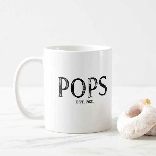 Pops Year Established Coffee Mug (With Donut)