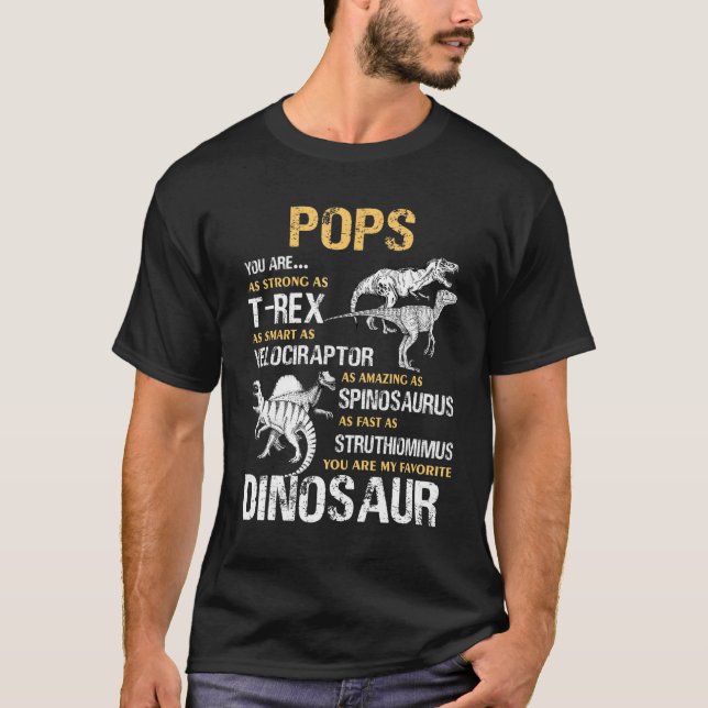 Pops You Are My Favourite Dinosaur Tee For Fathers (Front)