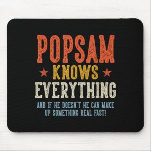 Popsam knows everything father's day retro vintage mouse mat