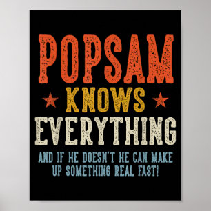 Popsam knows everything father's day retro vintage poster