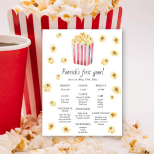 Popscorn First Birthday Milestone Birthday Poster