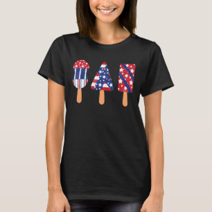 Popsicle American Flag Red White Blue 4th Of July T-Shirt