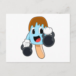 Popsicle at Strength training with Dumbbells Postcard