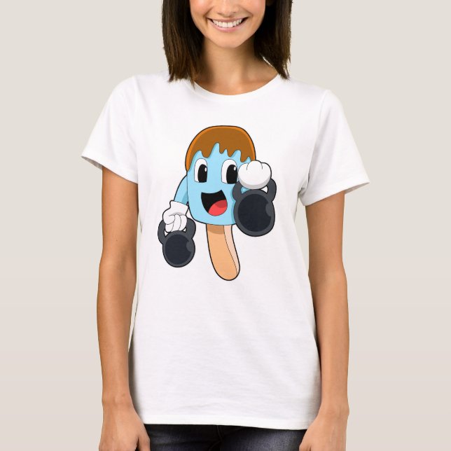 Popsicle at Strength training with Dumbbells T-Shirt (Front)