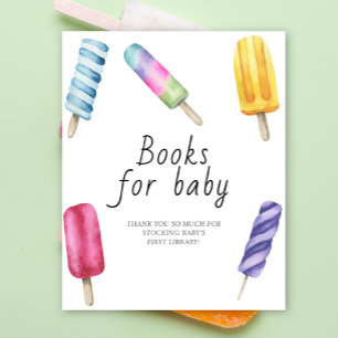 Popsicle baby shower - books for baby poster